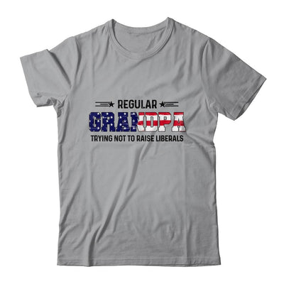 Regular Grandpa Trying Not To Raise Liberal American USA Flag-T-Shirt & Hoodie-Classic T-Shirt-Sport Grey