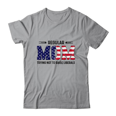 Regular Mom Trying Not To Raise Liberal American USA Flag-T-Shirt & Tank Top-Classic T-Shirt-Sport Grey