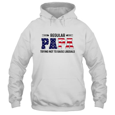 Regular Papa Trying Not To Raise Liberal American USA Flag-T-Shirt & Hoodie-Pullover Hoodie-White