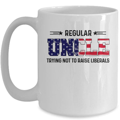 Regular Uncle Trying Not To Raise Liberal American USA Flag Mug-Coffee Mug-Mug-White