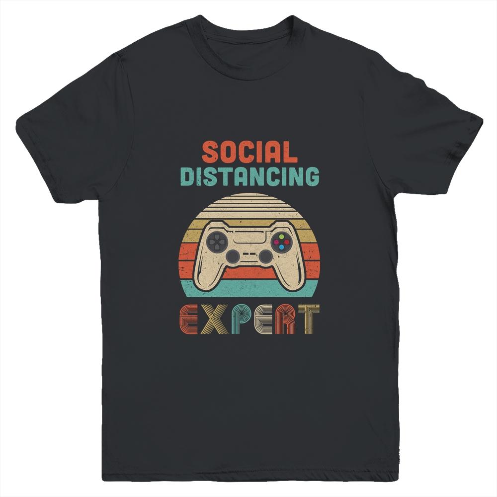 Social Distancing Expert Gaming Video Gamer Boys Men Gift Youth-Youth Shirt-Youth T-Shirt-Black