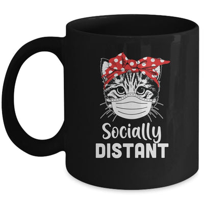 Social Distant Kitty Cat Quarantine Mug-Coffee Mug-Mug-Black