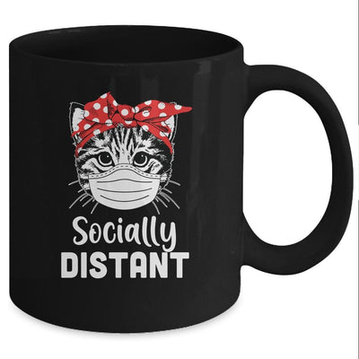 Social Distant Kitty Cat Quarantine Mug-Coffee Mug-Mug-Black