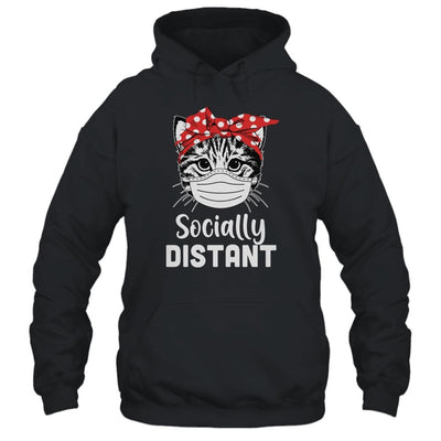Social Distant Kitty Cat Quarantine-T-Shirt & Tank Top-Pullover Hoodie-Black