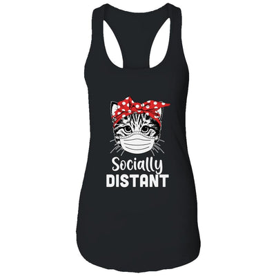 Social Distant Kitty Cat Quarantine-T-Shirt & Tank Top-Women's Ideal Racerback Tank-Black