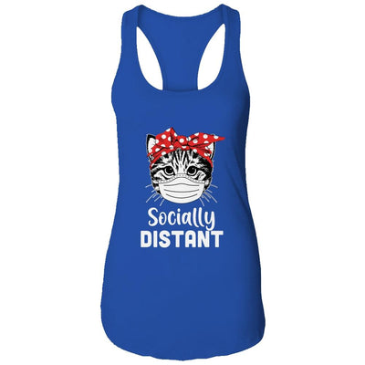Social Distant Kitty Cat Quarantine-T-Shirt & Tank Top-Women's Ideal Racerback Tank-Royal