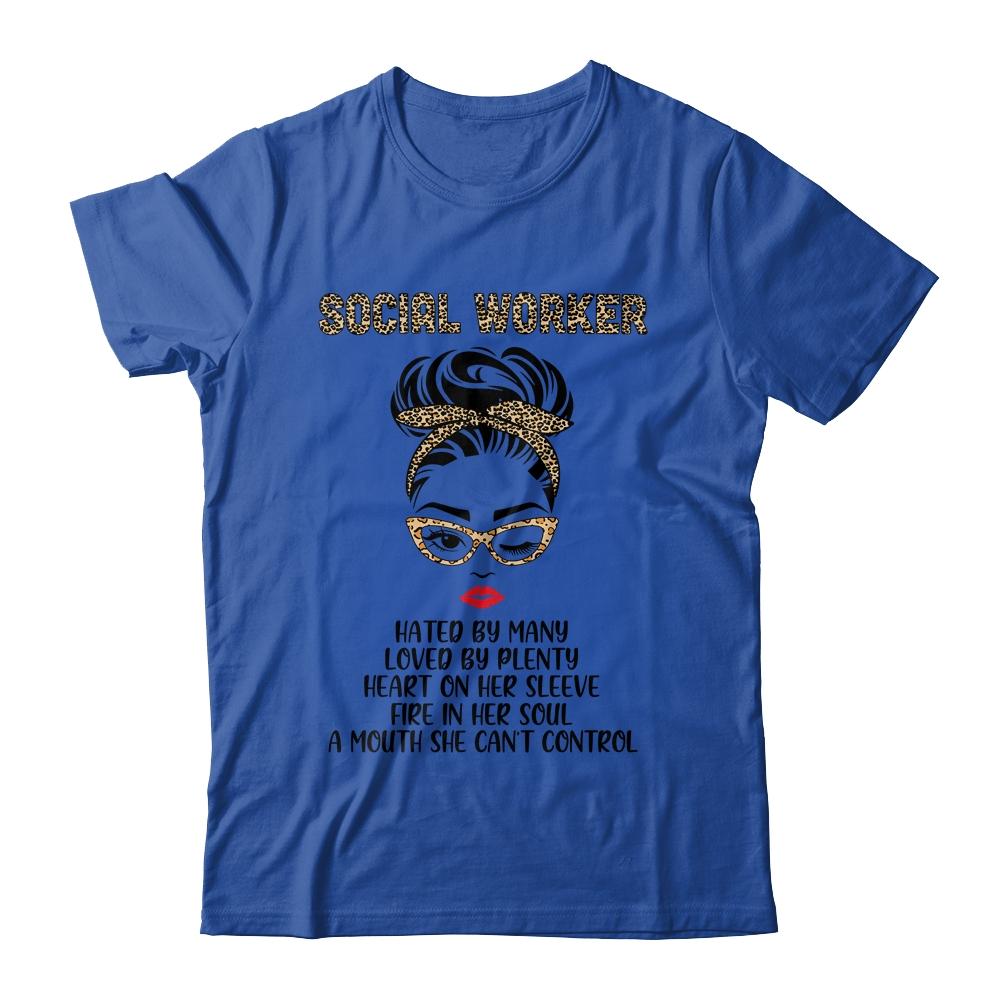 Social Worker Hated By Many Loved By Plenty Leopard Women-T-Shirt & Tank Top-Classic T-Shirt-Royal