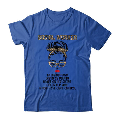 Social Worker Hated By Many Loved By Plenty Leopard Women-T-Shirt & Tank Top-Classic T-Shirt-Royal