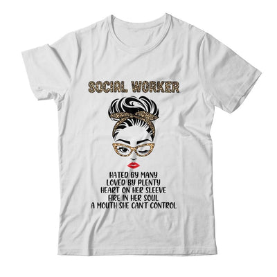 Social Worker Hated By Many Loved By Plenty Leopard Women-T-Shirt & Tank Top-Classic T-Shirt-White
