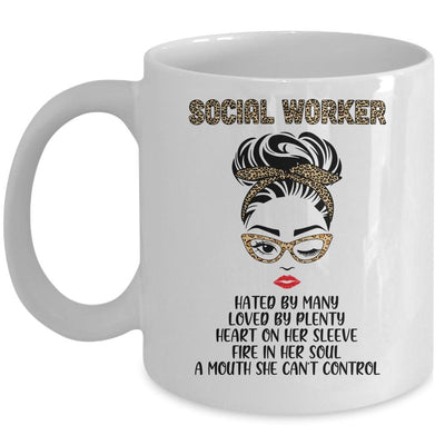 Social Worker Hated By Many Loved By Plenty Leopard Women Mug-Coffee Mug-Mug-White