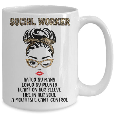 Social Worker Hated By Many Loved By Plenty Leopard Women Mug-Coffee Mug-