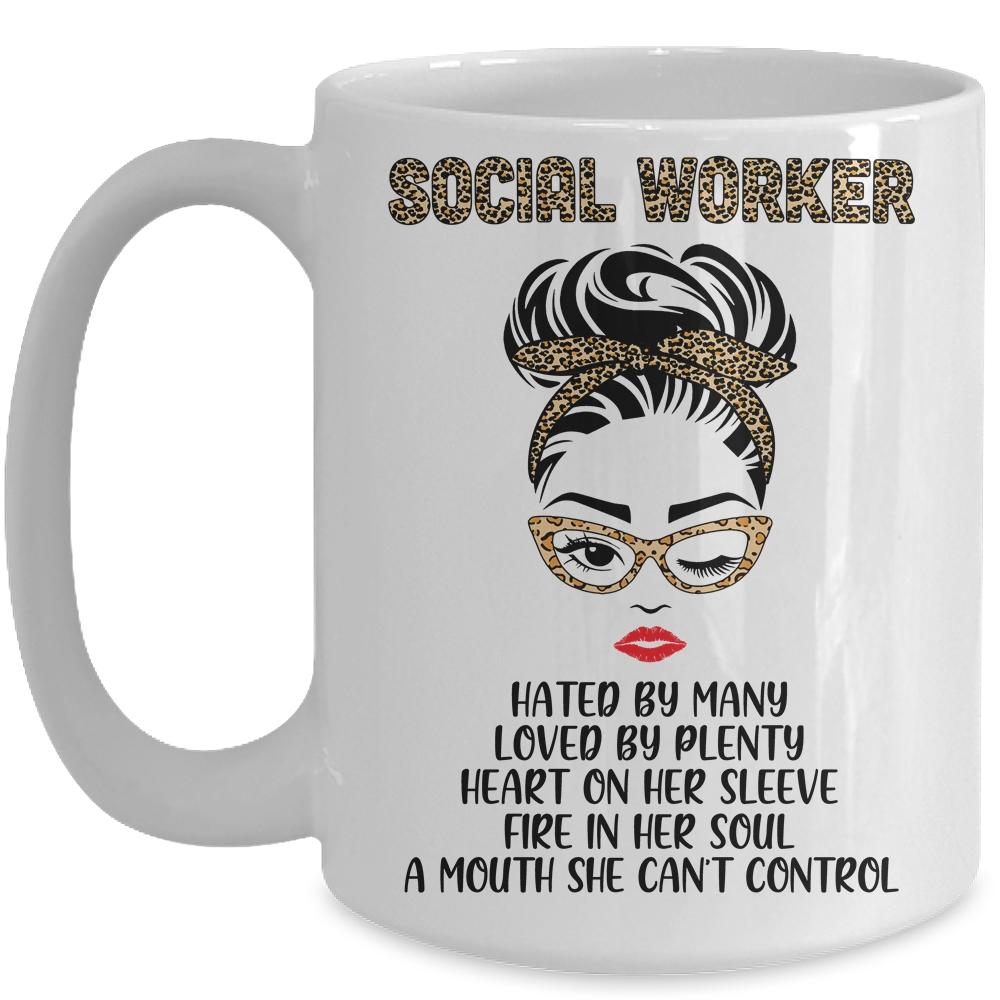 Social Worker Hated By Many Loved By Plenty Leopard Women Mug-Coffee Mug-Mug-White