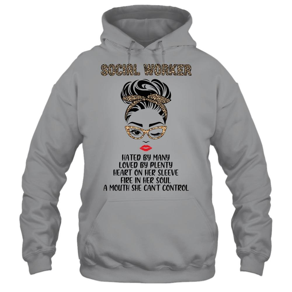Social Worker Hated By Many Loved By Plenty Leopard Women-T-Shirt & Tank Top-Pullover Hoodie-Sport Grey