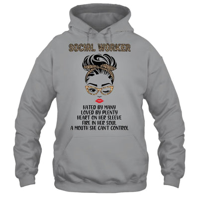 Social Worker Hated By Many Loved By Plenty Leopard Women-T-Shirt & Tank Top-Pullover Hoodie-Sport Grey