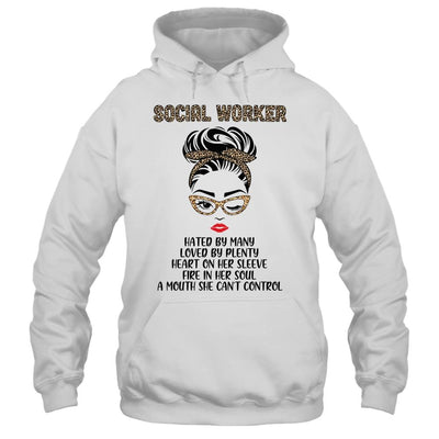Social Worker Hated By Many Loved By Plenty Leopard Women-T-Shirt & Tank Top-Pullover Hoodie-White