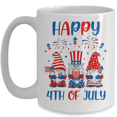 Three Gnomes Celebrating Independence Day USA 4th Of July Mug-Coffee Mug-Mug-White
