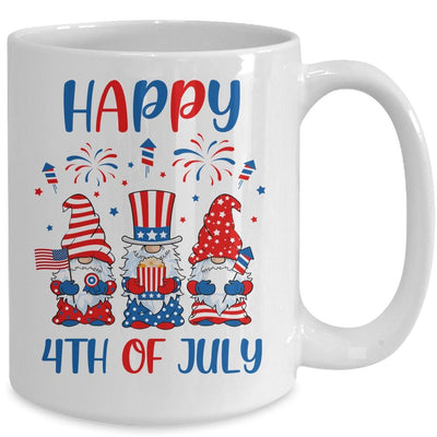 Three Gnomes Celebrating Independence Day USA 4th Of July Mug-Coffee Mug-