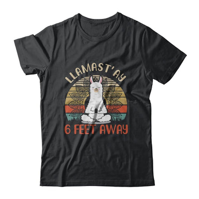 Yoga Meditating Llamastay Llama Social Distancing Quarantine-T-Shirt & Tank Top-Classic T-Shirt-Black