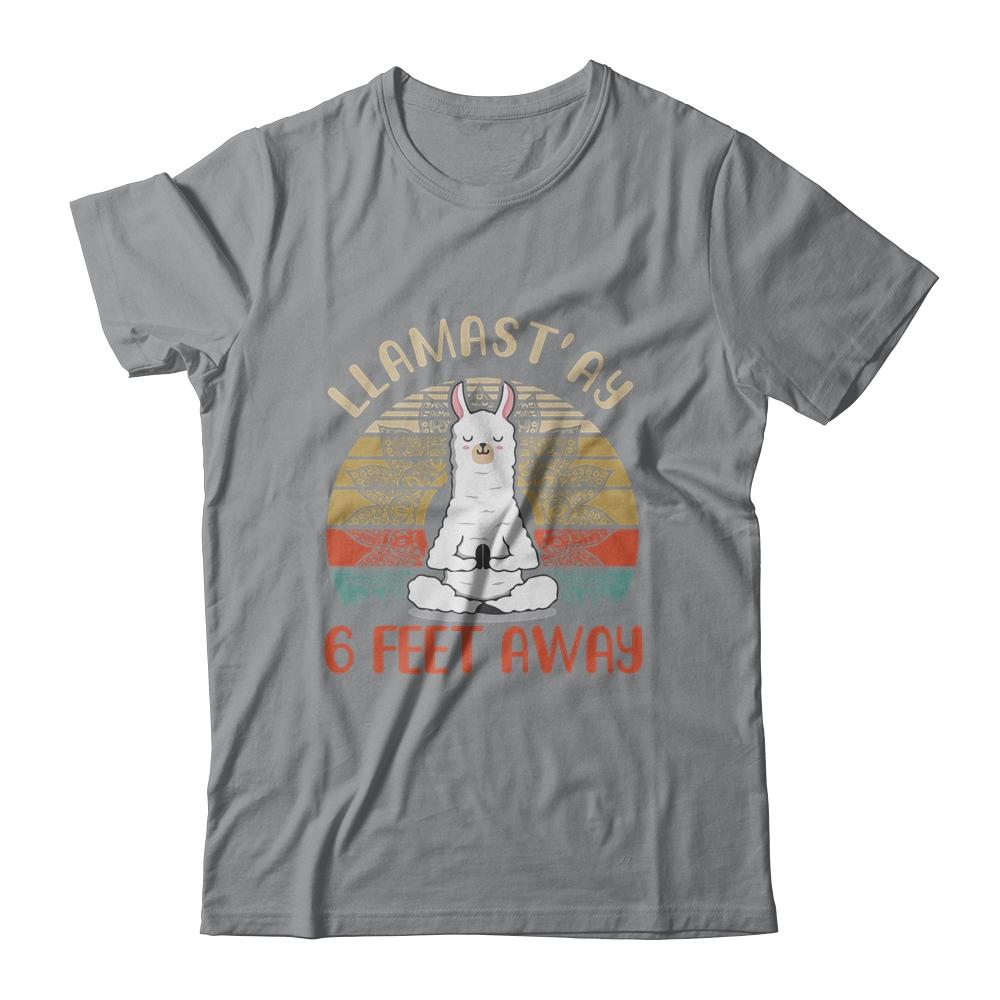 Yoga Meditating Llamastay Llama Social Distancing Quarantine-T-Shirt & Tank Top-Classic T-Shirt-Sport Grey