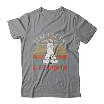 Yoga Meditating Llamastay Llama Social Distancing Quarantine-T-Shirt & Tank Top-Classic T-Shirt-Sport Grey
