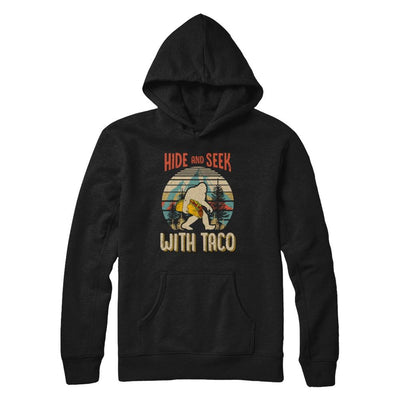 Bigfoot Carrying Taco Hide And Seek Sasquatch-T-Shirt & Hoodie-Pullover Hoodie-Black
