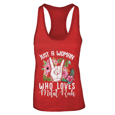 Just A Woman Who Loves Metal Rock-T-Shirt & Tank Top-Women's Ideal Racerback Tank-Red