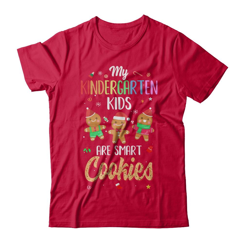 Teacher My Kindergarten Kids Are Smart Cookies Christmas-T-Shirt & Sweatshirt-Classic T-Shirt-Red