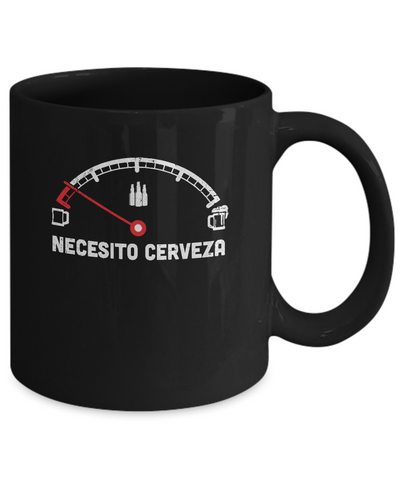 Funny Saying Cars Necesito Cerveza I Need Beer Mug-Coffee Mug-11oz Mug-Black