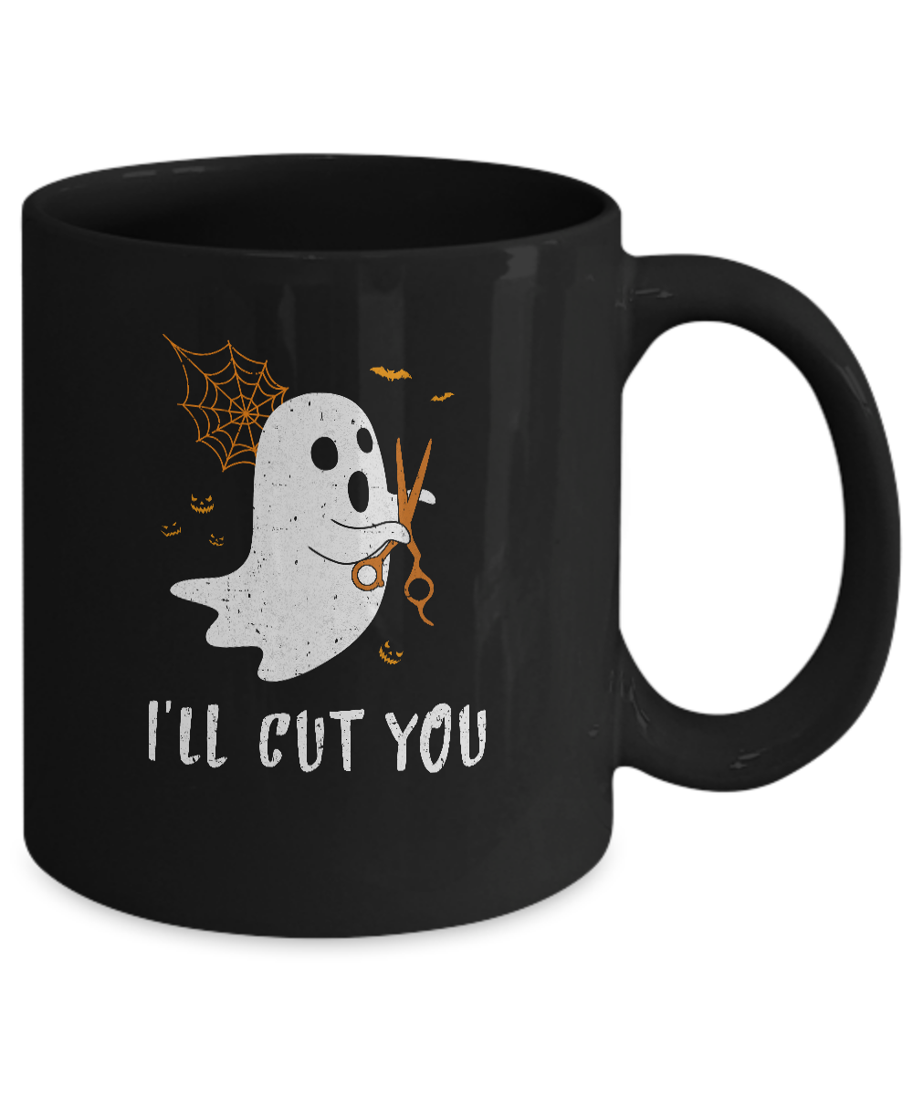 Halloween Boo Ghost I'll Cut You Barber Costume Mug-Coffee Mug-11oz Mug-Black