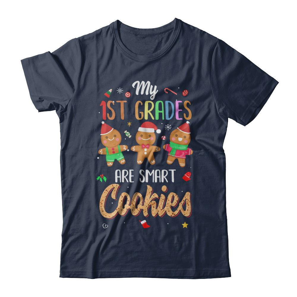 Teacher My 1st Graders Are Smart Cookies Christmas-T-Shirt & Sweatshirt-Classic T-Shirt-Navy