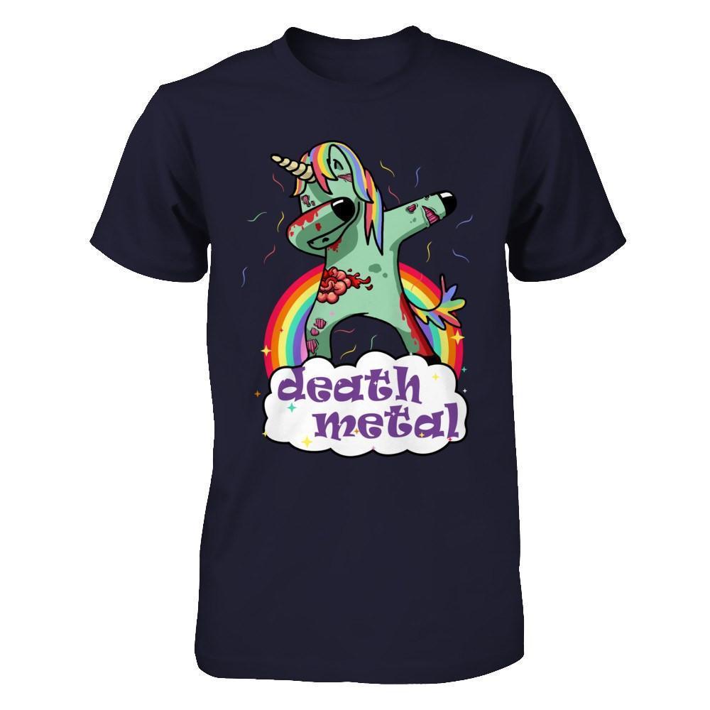 Dabbing Zombie Unicorn Death Metal Rocker-T-Shirt & Hoodie-Premium T-Shirt-Midnight Navy