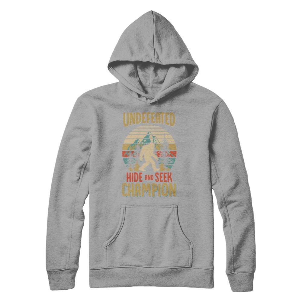 Vintage Bigfoot Undefeated Hide And Seek Champion-T-Shirt & Hoodie-Pullover Hoodie-Light Steel