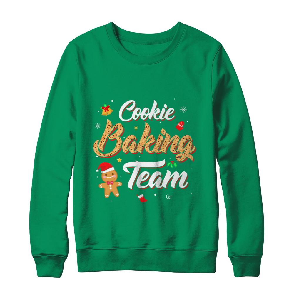 Cookie Baking Team Bakers Gingerbread Christmas-T-Shirt & Sweatshirt-Crewneck Sweatshirt-Irish Green