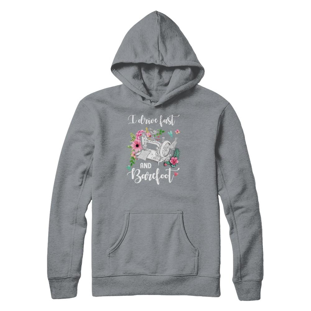 I Drive Fast And Barefoot Funny Sewing Quilting Fabric-T-Shirt & Tank Top-Pullover Hoodie-Light Steel