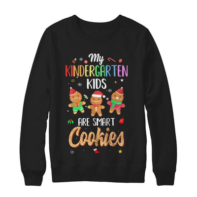 Teacher My Kindergarten Kids Are Smart Cookies Christmas-T-Shirt & Sweatshirt-Crewneck Sweatshirt-Black