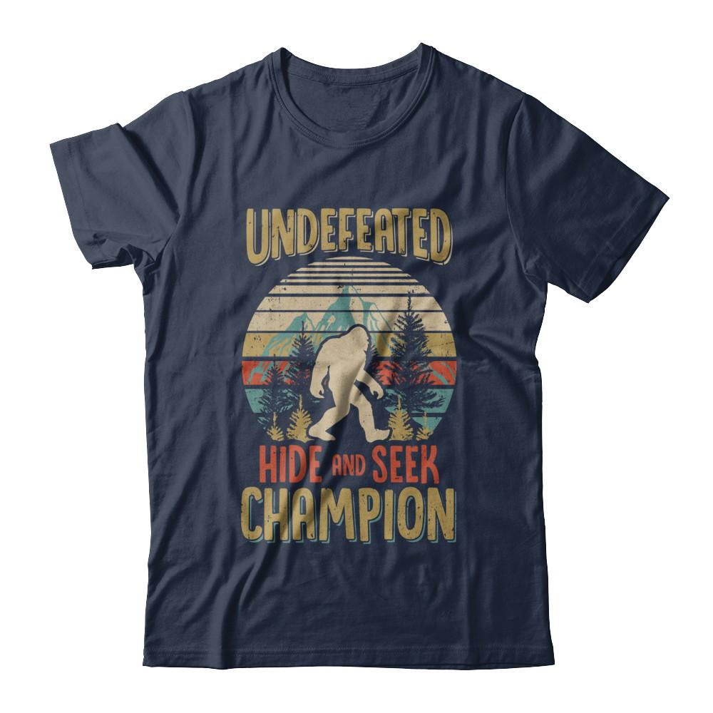 Vintage Bigfoot Undefeated Hide And Seek Champion-T-Shirt & Hoodie-Classic T-Shirt-Navy