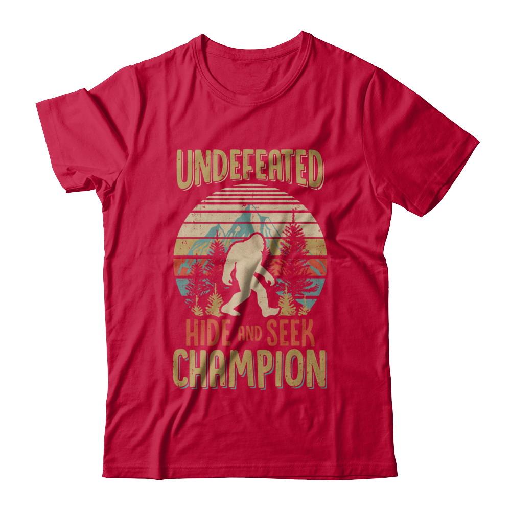 Vintage Bigfoot Undefeated Hide And Seek Champion-T-Shirt & Hoodie-Classic T-Shirt-Red