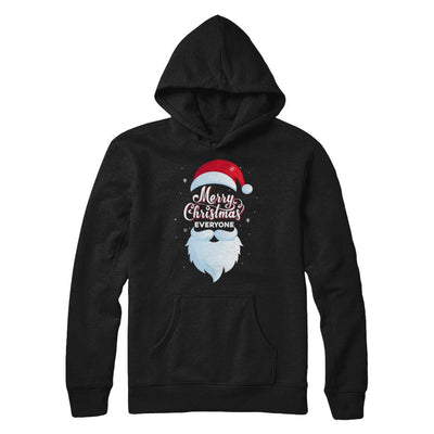 Santa Claus Merry Christmas Everyone Message For Xmas-T-Shirt & Sweatshirt-Pullover Hoodie-Black