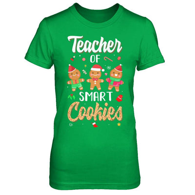 Cute Teacher Of Smart Cookies Merry Xmas Christmas-T-Shirt & Sweatshirt-Women's T-Shirt-Irish Green