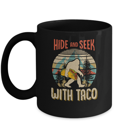 Bigfoot Carrying Taco Hide And Seek Sasquatch Mug-Coffee Mug-11oz Mug-Black