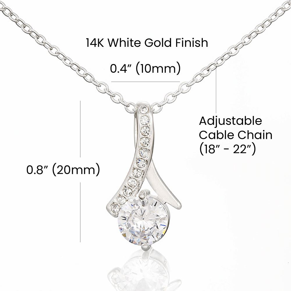 Alluring Beauty Necklace 14K White Gold Finish | 4 | Personalized To My Son Lion Necklace From Dad Father I Closed My Eyes Great Son Birthday Gifts Graduation Christmas Customized Gift Box Message Card | havt