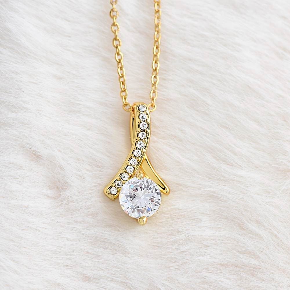 Alluring Beauty Necklace 18K Yellow Gold Finish | 4 | Personalized To My Son Lion Necklace From Dad Father I Closed My Eyes Great Son Birthday Gifts Graduation Christmas Customized Gift Box Message Card | havt
