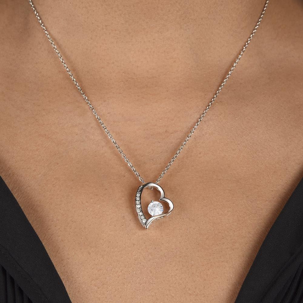 Forever Love Necklace 14K White Gold Finish | 3 | Personalized To My Son Lion Necklace From Dad Father I Closed My Eyes Great Son Birthday Gifts Graduation Christmas Customized Gift Box Message Card | havt
