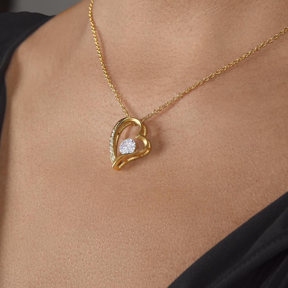Forever Love Necklace 18K Yellow Gold Finish | 3 | Personalized To My Son Lion Necklace From Dad Father I Closed My Eyes Great Son Birthday Gifts Graduation Christmas Customized Gift Box Message Card | havt