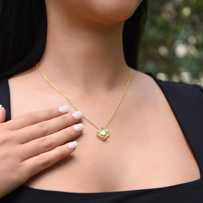 Love Knot Necklace 18K Yellow Gold Finish | 3 | Personalized To My Son Lion Necklace From Dad Father I Closed My Eyes Great Son Birthday Gifts Graduation Christmas Customized Gift Box Message Card | havt