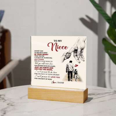 Acrylic Square | 3 | Personalized To My Son Viking Acrylic Plaque from Dad I Wish You The Strength Scandinavian Norse Runes Viking For Men Birthday Gifts Christmas Customized LED Acrylic Square | havt