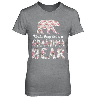 Grandma Bear Dinosaur Kinda Busy Being A Grandmabear-T-Shirt & Hoodie-Women's T-Shirt-Sport Grey