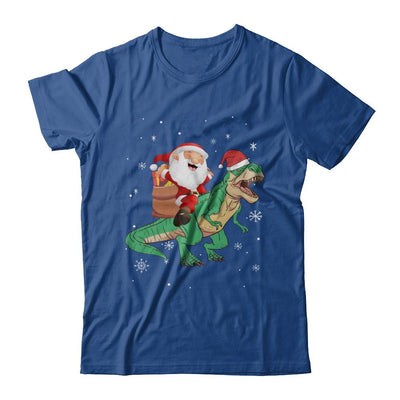 Christmas Santa Kids Dinosaur T-Rex For Boys Kids-T-Shirt & Hoodie-Classic T-Shirt-Royal