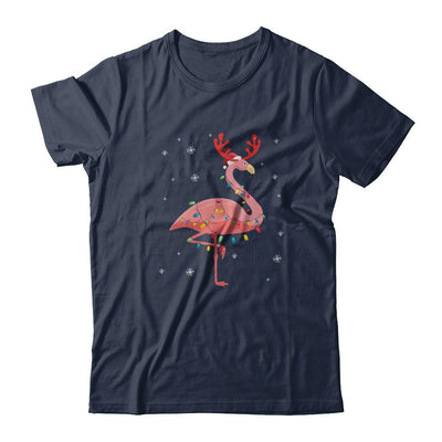 Santa Hat Flamingo Reindeer Christmas Gifts-T-Shirt & Hoodie-Classic T-Shirt-Navy