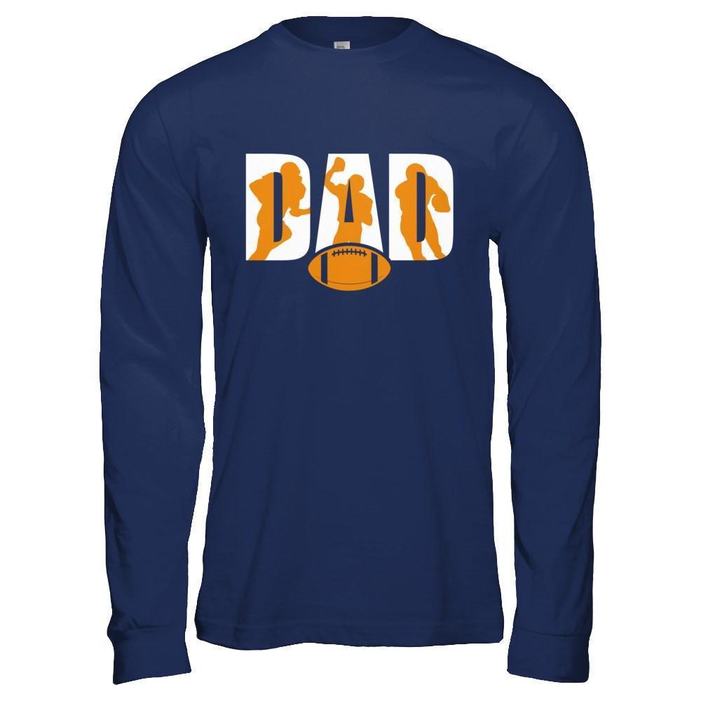 Football Dad Father's Day-T-Shirt & Hoodie-Long Sleeve T-Shirt-Navy
